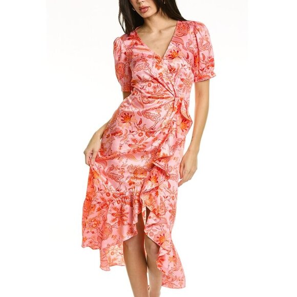 Cinq a Sept Kay Faux Wrap Dress in English Rose Size 6 - Picture 1 of 4